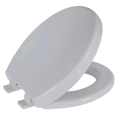 Imagem de Assento Sanitário Convencional Oval Universal Cinza Claro Tampa para Vaso Incepa com Fechamento Suave