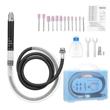 Imagem de CIADAZ Moedor de ar tipo lápis com mangueira de ar 2 pinças Caneta rotativa pneumática de 1/4 de polegada Velocidade contínua Lixadeira pneumática portátil Polidora Ferramenta de perfuração de gravaçã