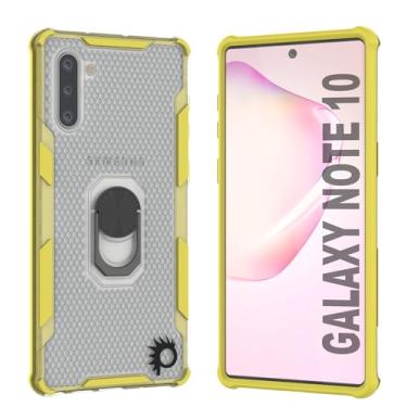 Imagem de PunkCase Capa para Galaxy Note 10 [série Magnetix 2.0] Capa protetora transparente de TPU com suporte, suporte de anel e placa de metal para suporte magnético de telefone de carro para Samsung Galaxy Note10 (6,3 polegadas) [amarelo]