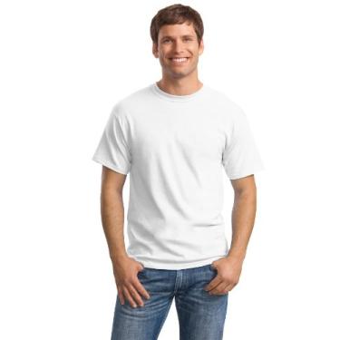 Imagem de Hanes Pacote de camisetas masculinas Essentials, camisetas masculinas de manga curta, camisetas de algodão com gola redonda para homens, pacote econômico, Branco, 6G