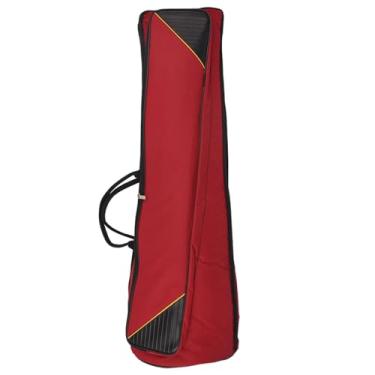 Imagem de Mochila para transporte de trombone tenor, bolsa para trombone tenor em tecido oxford, bolsa à prova d'água para acessórios de viagem e bolso, Vermelho