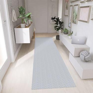 Imagem de Tapete Passadeira Cozinha 2,00 x 60cm Antiderrapante Beira Cama Corredor Artesanal 100% Algodão Cru Cinza Lavável