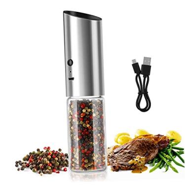 Imagem de Zerodeko moedor moinho pimenta elétrica acessórios de café de café pimenta moída porta-copos de acrílico irregular sal indução ar livre frasco de pimenta plástico abs