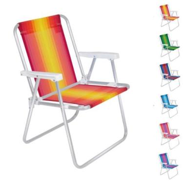 Imagem de Cadeira De Praia Alta Aluminio Cores Sortidas  Mor