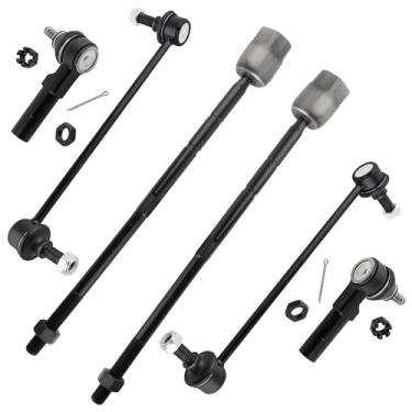 Imagem de MYSMOT ES80991 EV315 K5334 Estabilizador frontal barra oscilante terminais de direção interna e externa para Ford Freestar Mercury Monterey 2004 2005 2006 2007, pacote com 6