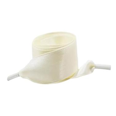 Imagem de 1Pair Satin Shoe Laces Flat Silk Ribbon Shoelaces Width Boots Sneakers Laces For Shoes Length (Color : Beige, Size : 120cm)