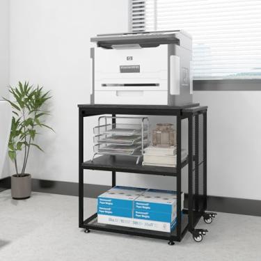 Imagem de Natwind Suporte grande para impressora de 61 x 50 x 73 cm com prateleiras de armazenamento, mesa extensível para artesanato doméstico, mesa versátil para escritório em casa, cozinha, sala de estudo,