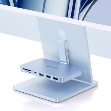 Imagem de Minisopuru Hub USB iMac 6 em 1 - USB 3.2 10Gbps, Compatível com iMac 24" 2021/2023 e Monitor de Estúdio 27", Azul