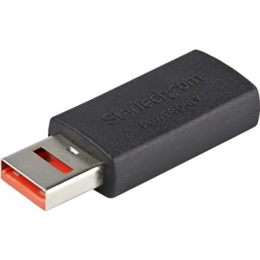Imagem de StarTech. Adaptador de carregamento seguro USB bloqueador de dados macho para fêmea USB-A, adaptador apenas de carregamento sem dados/adaptador apenas de energia para telefone/tablet bloqueador de dados USB (USBSCHAAMF)