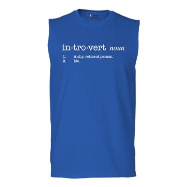 Imagem de Camiseta masculina sarcástica divertida com definição introvertida, humor antissocial, pessoas sugam ficar em casa, anti-social, clube sarcástico, Azul, M