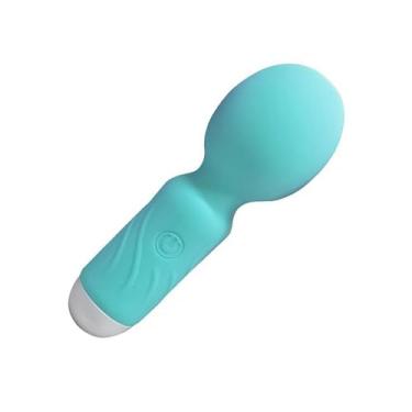 Imagem de Mini Vibrador Varinha Mágica Estimulador Recarregável USB Cor: Azul