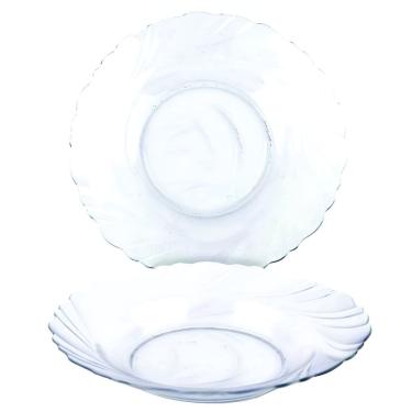 Imagem de Kit Jogo Pratos Fundo Sopa Transparente 2 Peças 22,5cm