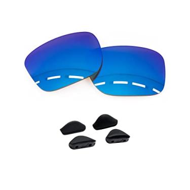 Imagem de Forobb Lentes de reposição polarizadas e peças de nariz para óculos de sol Oakley Turbine OO9263 - azul safira - policarbonato polarizado