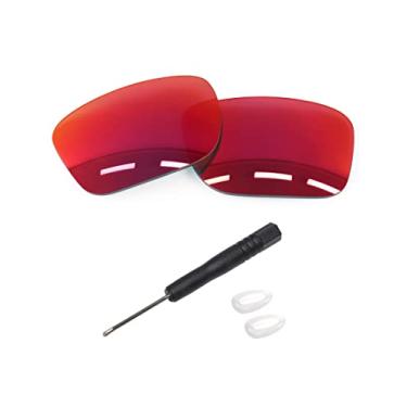 Imagem de Forobb Lentes de reposição polarizadas de 1,8 mm para óculos de sol Oakley Holbrook Metal OO4123 - Trail Red - policarbonato polarizado