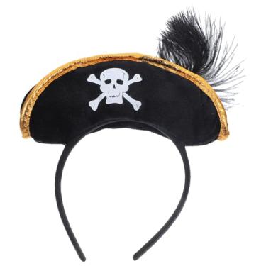 Imagem de BESPORTBLE Chapéu de cabeça de pirata, adereços de maquiagem, tecido não tecido, preto, pirata