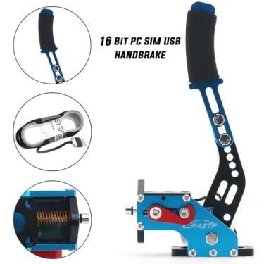 Imagem de RASTP 64Bit PC USB Handbrake for SIM Racing Games Logitech G27 G25 G29 T500 T300 FANATECOSW LFS DIRT RALLY.2,Blue,Without Clamp