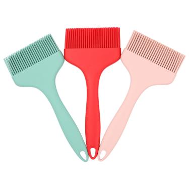 Imagem de Conjunto de 4 Escovas de Churrasco de Grelha de Silicone, Escova de Churrasco Sólida e Revestimento Higiênico Sólido, Vermelho, Azul, Laranja, Verde, 20,3 cm de comprimento