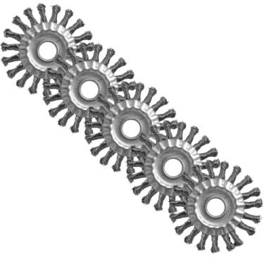 Imagem de Escova Circular Aço Inox Trançada 4.½ X ½ X 7/8 (caixa C/ 5) Esmerilhadeira Lixadeira Moto Esmeril