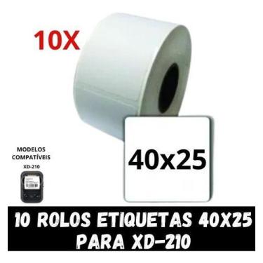Imagem de 10 Rolo De Etiqueta Térmica Para Impressora Xd-210 - 40x25 - Xd Mega