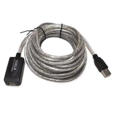 Imagem de Cabo extensor usb 2.0 preto 10 metros - Asel