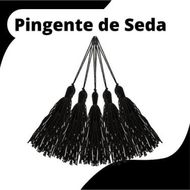 Imagem de Pingente De Seda Tassel - Franja - Preto - Com 20 Unidades - Nybc