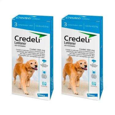 Imagem de 2 Credeli Antipulgas Carrapatos Cães 22 A 45kg 3 Comprimidos - Elanco