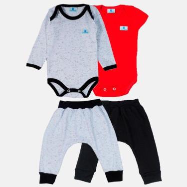 Imagem de Conjunto Manabana 2 Bodys e 2 Calças Saruel Menina ou Menino, P, Verme