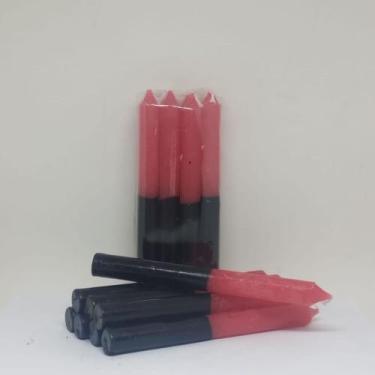 Imagem de Maço de Vela Vermelha e Preta - 8 un - 18 cm - 7 FOLHAS