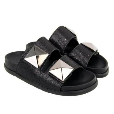 Imagem de Papete Zoe Cristal Preta Com Metal Pirâmide Dourada - Ferracioli, Pret