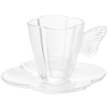 Imagem de Conjunto 4 xícaras de vidro para chá Butterfly Wolff 180 ml