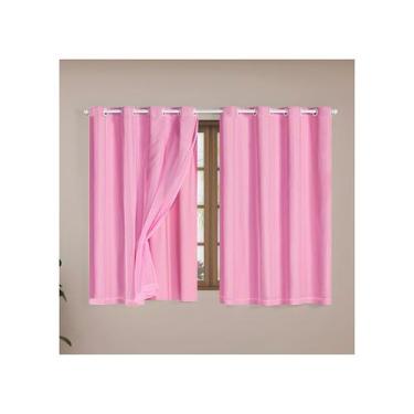 Imagem de Cortina Blackout c/ Voil PVC 100% Boqueia Corta Luz Varão 2m - Mava En