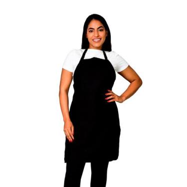Imagem de Avental Com Bolso Grande Liso Frontal Preto Oxford  Lojaloja - Loja Lo