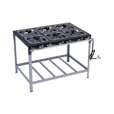 Imagem de Fogão Industrial 6 Bocas 30X30 Alta Pressão S2000 Metalmaq