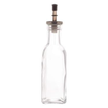 Imagem de Garrafa para Azeite de Vidro Com Tampa Plástica Preta 200ml Galheteiro