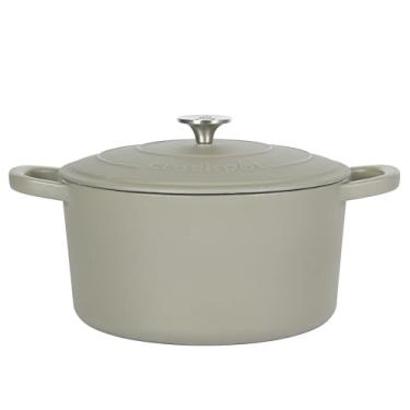 Imagem de Panela de barro artesanal 1,5 litros forno holandês redondo - verde fosco