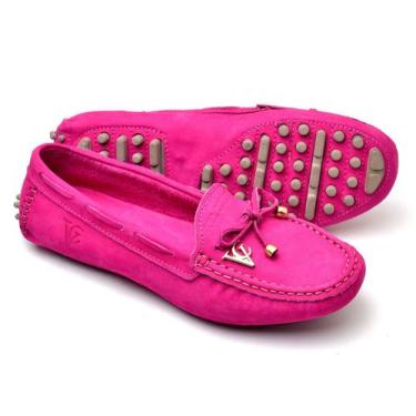 Imagem de Sapatilha Mocassim Feminina Confort de Couro Legítimo - JVClay, Rosa, 