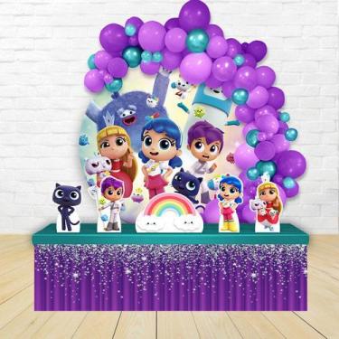 Imagem de kit festa painel redondoDecoração Infantil Vera e o Reino do Arco Íris