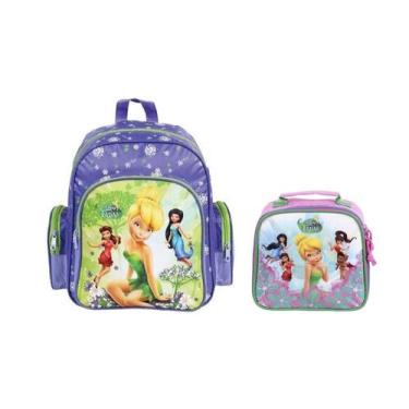Imagem de Kit Escolar Fadas Tinker Bell Mochila De Costas + Lancheira - Dermiwil