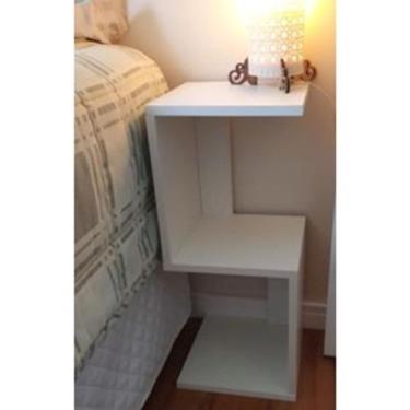 Imagem de Mesa de Cabeceira Z e S Mesinha de  Apoio lateral nicho estante quarto