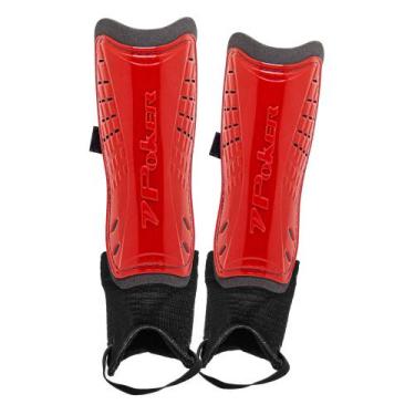 Imagem de Caneleira Adulto Poker Defend Com Tornozeleira, Vermelho, Único, Uniss