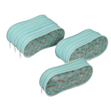 Imagem de Estojo Escolar 3 Divisórias Infantil Juvenil - Conect'In Importações, 