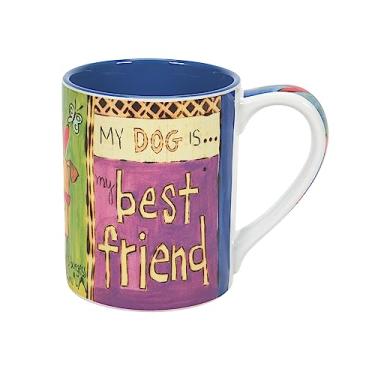 Imagem de Enesco Caneca de café Izzy and Oliver Paz Paz Pintada por Stephanie Burgess My Dog is My Best Friend, 400 ml, multicolorida