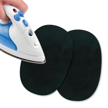 Imagem de USIT, 2 miniadesivos de camurça simulada a ferro, 12,7 x 7,6 cm, ideal para consertar calças, jaquetas e camisas, corantes inalteráveis, verde garrafa