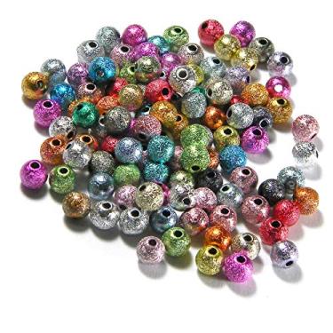 Imagem de Bedazzlinbeads 100 contas redondas sortidas de plástico acrílico texturizado metálico Stardust (6 mm)