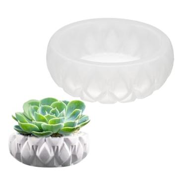 Imagem de PATIKIL Molde de silicone, moldes de vaso de flores de concreto de 8,2 x 2,8 cm para decoração de suculentas DIY, molde de suporte de caneta, branco