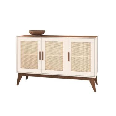 Imagem de Buffet Aparador Andorra 3 Portas 1.30cm Edn, Off White Nogueira