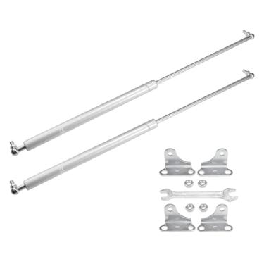 Imagem de X AUTOHAUX 2 peças 25 polegadas 120lb/534N suportes de elevação em tom prata amortecedores mola a gás com chave universal para trailer, carro, caminhão, barco