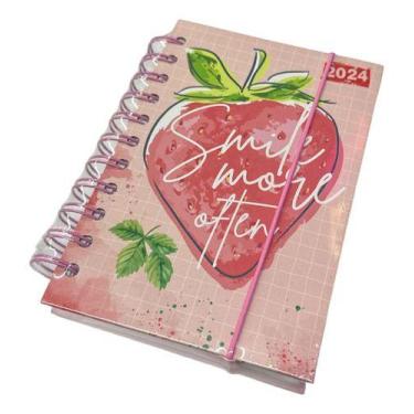 Imagem de Agenda Escolar 2024 Pequena Estampadas Frutas Espiral - oem