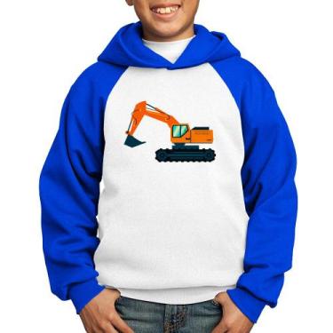 Imagem de Moletom Infantil Escavadeira - Foca na Moda, Branco, Azul, 8