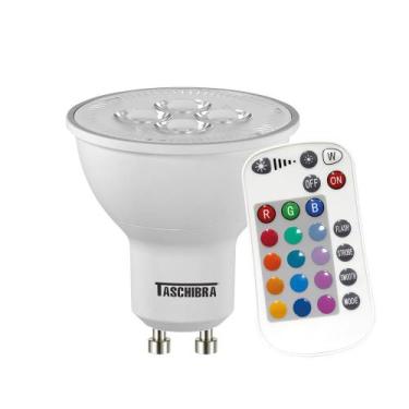 Imagem de Lâmpada Led Dicroica Mr16 5W RGB Colorida Bivolt Taschibra